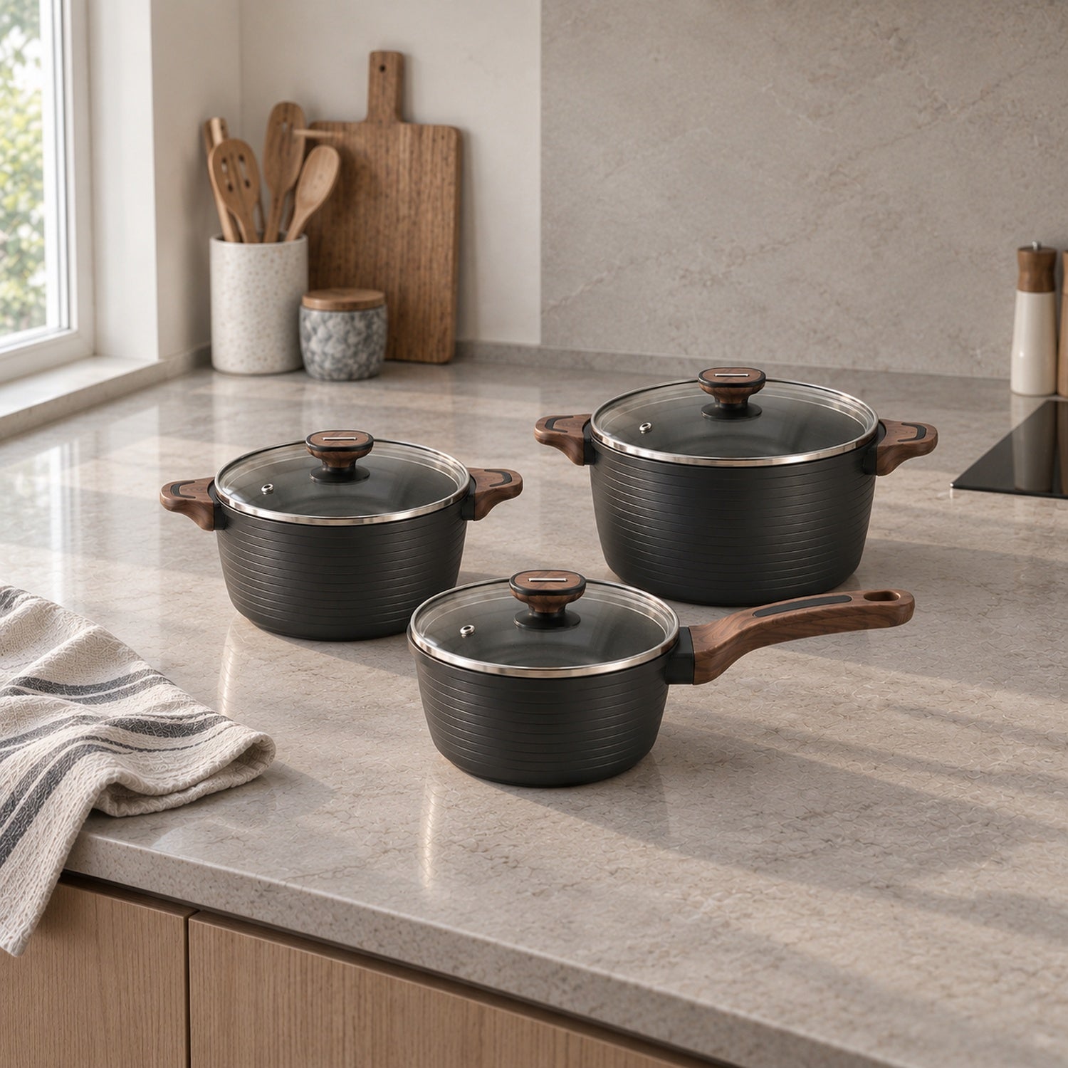 Ollas Antiadherente Premium Cuisine Pro Set Fissman